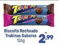 Supermercados Jau Serve Biscoito recheado trakinhas sabores oferta