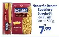 Supermercados Jau Serve Macarrão Renata Superiore Spaghetti ou Fusilli oferta
