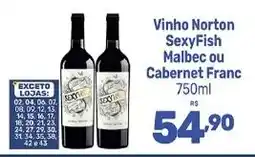 Supermercados Jau Serve Vinho Norton SexyFish Malbec ou Cabernet Franc oferta