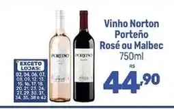 Supermercados Jau Serve Vinho Norton Porteño Rosé ou Malbec oferta