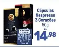 Supermercados Jau Serve Cápsulas Nespresso 3 Corações oferta