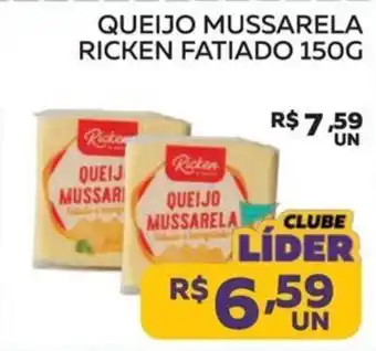 Lider Atacadista queijo mussarela ricken fatiado oferta