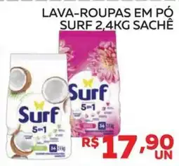 Lider Atacadista Lava-roupas em pó surf 2,4kg sachê oferta