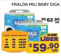 Lider Atacadista Fralda mili baby giga oferta