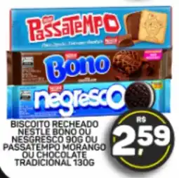 Juzan Biscoito recheado nestle bono ou negresco 90g ou passatempo morango ou chocolate tradicional 130g oferta