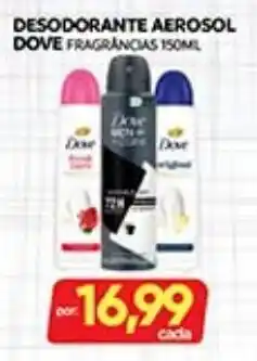 Novo Mix desodorante aerosol dove fragrâncias oferta