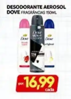 Novo Mix desodorante aerosol dove fragrâncias oferta