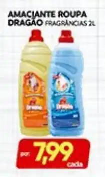 Novo Mix Amaciante roupa dragão fragrâncias 2l oferta