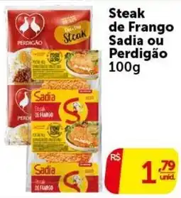 Pires Steak de Frango Sadia ou Perdigão oferta
