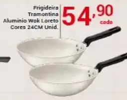 X Supermercados Frigideira Tramontina Aluminio Wok Loreto Cores 24CM oferta