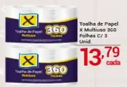 X Supermercados Toalha de papel x multiuso 360 oferta