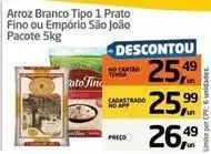 Tenda Atacado São joão - arroz branco tipo 1 prato fino ou empório oferta