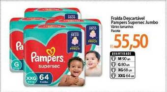 Atacadão Fralda Descartável Pampers Supersec Jumbo oferta