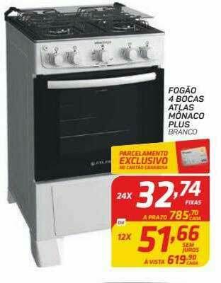 GBarbosa Fogão 4 Bocas Atlas Mõnaco Plus oferta