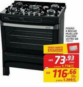 GBarbosa Fogão 5 Bocas Mueller Piacere Vetro G6 oferta