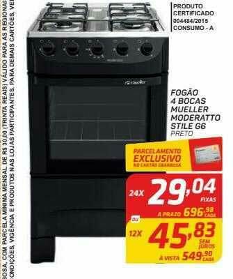 GBarbosa Fogão 4 Bocas Mueller Moderatto Stile G6 oferta