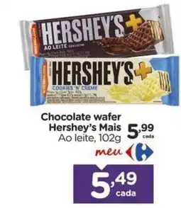 Carrefour Chocolate wafer Hershey's Mais Ao leite oferta