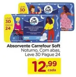 Carrefour Absorvente Carrefour Soft Noturno, Com abas oferta