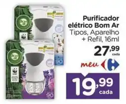 Carrefour Purificador elétrico Bom Ar Tipos, Aparelho + Refil oferta