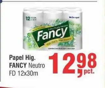 Higa Atacado Papel Higiênico Fancy Neutro Fd oferta