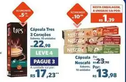Sam's Club 3 corações - cápsula tres oferta