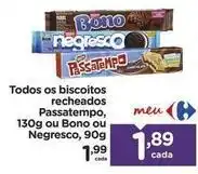 Carrefour Nestlé - todos os biscoitos recheados passatempo ou bono ou negresco oferta