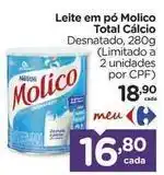 Carrefour Molico - leite em pó total cálcio oferta