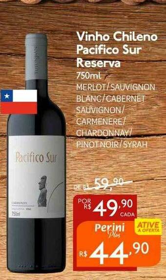 Perini Vinho Chileno Pacifico Sur Reserva oferta