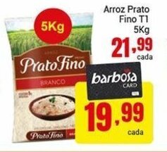 Barbosa Supermercados Arroz Prato Fino T1 5kg oferta