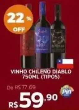 Pinheiro Supermercado vinho chileno diablo oferta