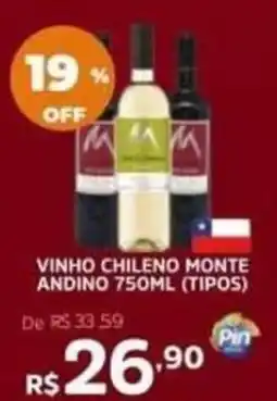 Pinheiro Supermercado vinho chileno monte andino 750ml (tipos) oferta