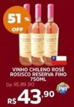 Pinheiro Supermercado vinho chileno rosé rosisco reserva fino oferta