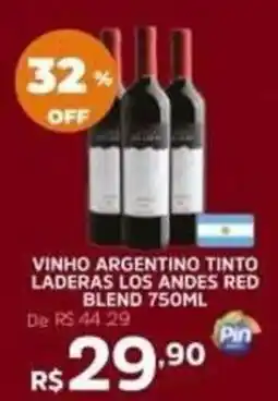 Pinheiro Supermercado vinho argentino tinto laderas los andes red blend oferta