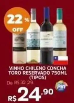 Pinheiro Supermercado vinho chileno concha toro reservado oferta