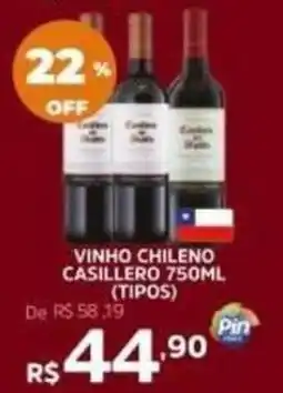 Pinheiro Supermercado vinho chileno casillero 750ml oferta