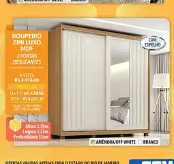 Lojas Cem Roupeiro zini luxo mdf oferta