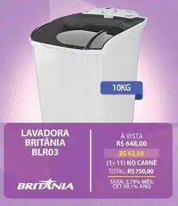 Lojas Cem Lavadora Britânia BLR03 oferta