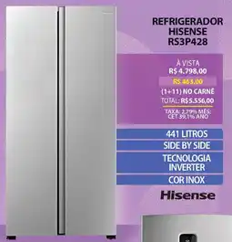 Lojas Cem Refrigerador Hisense RS3P428 oferta