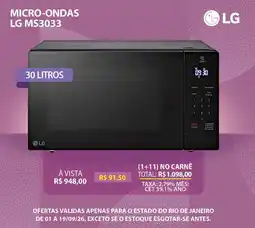 Lojas Cem Micro-Ondas LG MS3033 oferta