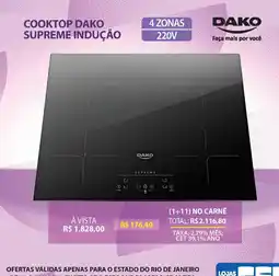 Lojas Cem Cooktop dako supreme indução oferta