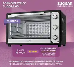 Lojas Cem Forno elétrico suggar 60l oferta