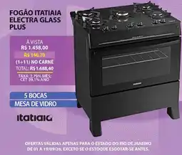 Lojas Cem Fogão itatiaia electra glass plus oferta