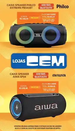 Lojas Cem Caixa Speaker Philco Extreme Pbs45bt oferta