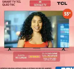 Lojas Cem smart tv tcl qled t6c oferta