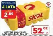 Roldão Skol - cerveja pilsen lata 350ml pack com 18 oferta