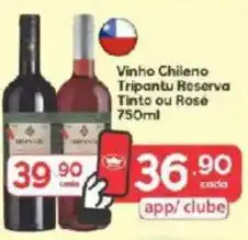 Supermercados Princesa Vinho Chileno Tripantu Reserva Tinto ou Rosé oferta