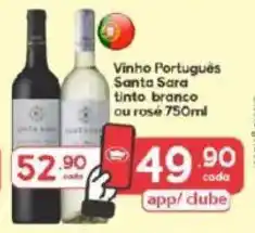 Supermercados Princesa Vinho Português Santa Sara tinto branco ou rosé oferta