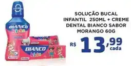 Bahamas Mix solução bucal infantil + creme dental bianco sabor morango oferta