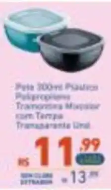 Extrabom Supermercados Pote 300ml Plástico Polipropileno Tramontina Mixcolor com Tampa Transparente oferta