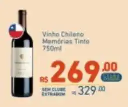 Extrabom Supermercados Vinho Chileno Memórias Tinto oferta